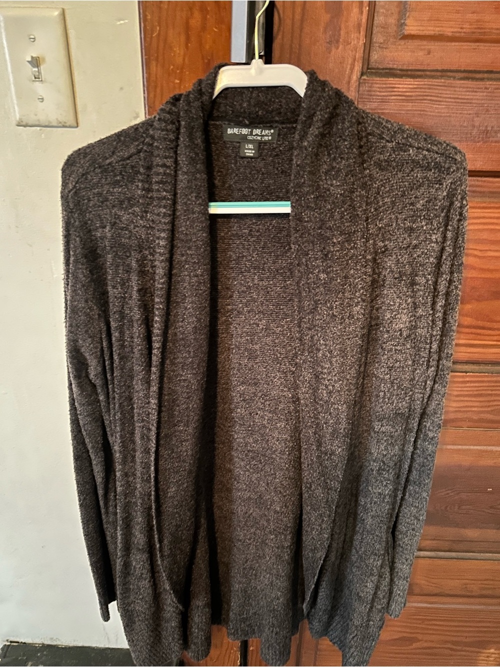 Barefoot Dreams Women’s Charcoal Shawl Collar Cardigan